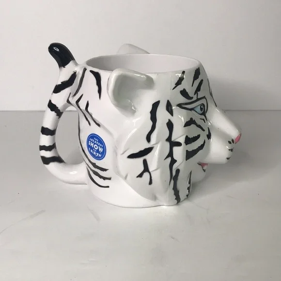 White Tiger Oversize Ceramic Coffee Cup Mug - Picture 5 of 6